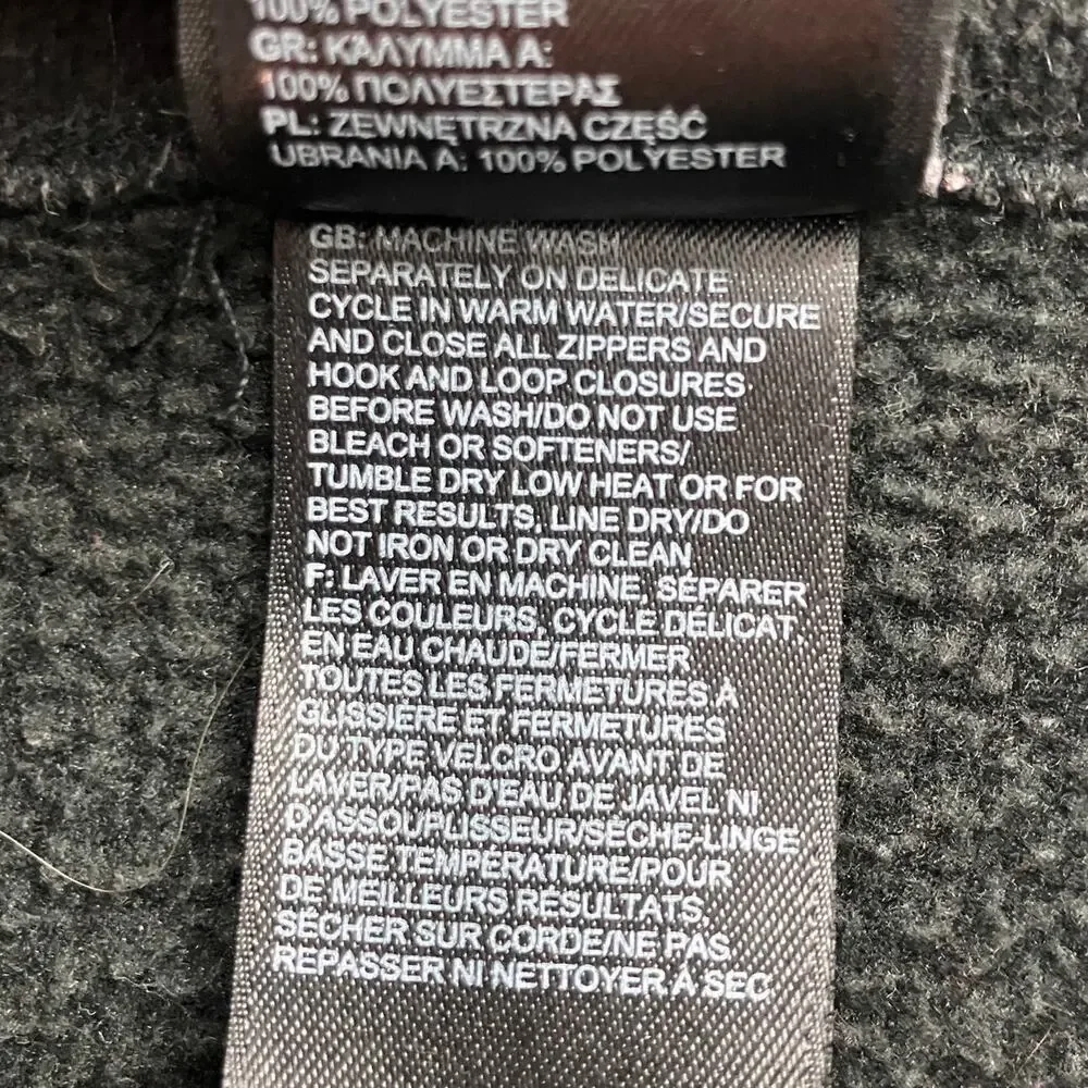 The North Face Black Embroidered Logo Quarter Zip Pullover Fleece Sweatshirt Top